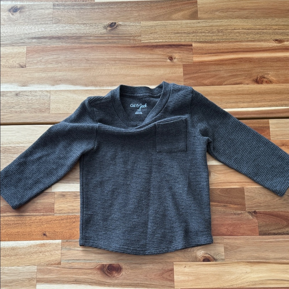 Cat & Jack Charcoal Long Sleeve Kids Tee